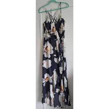Intermix Women Silk Medium Wrap Tie Floral Midi H… - image 1