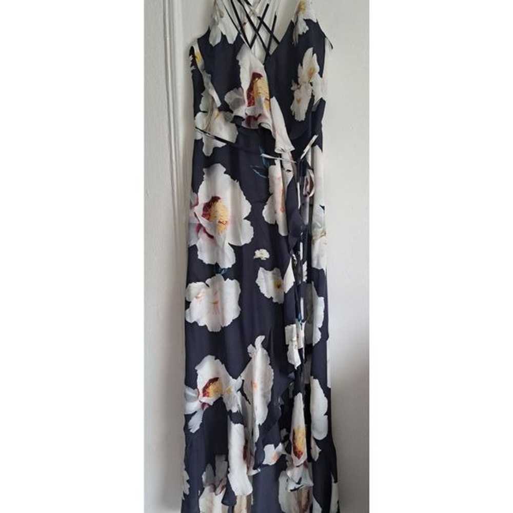 Intermix Women Silk Medium Wrap Tie Floral Midi H… - image 3