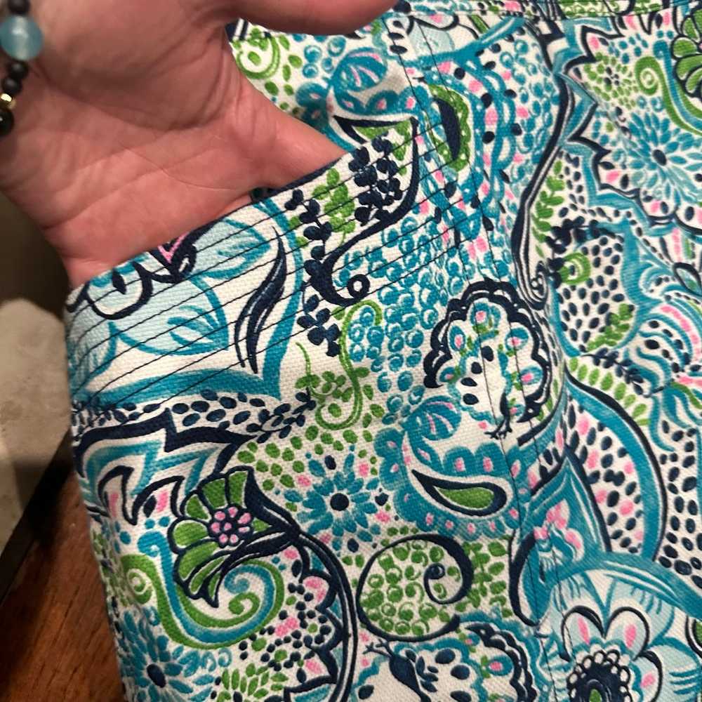 Lilly Pulitzer Blue Melanie Floral Skirt Size 14 - image 2