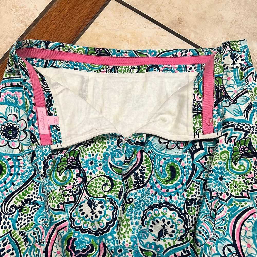 Lilly Pulitzer Blue Melanie Floral Skirt Size 14 - image 5