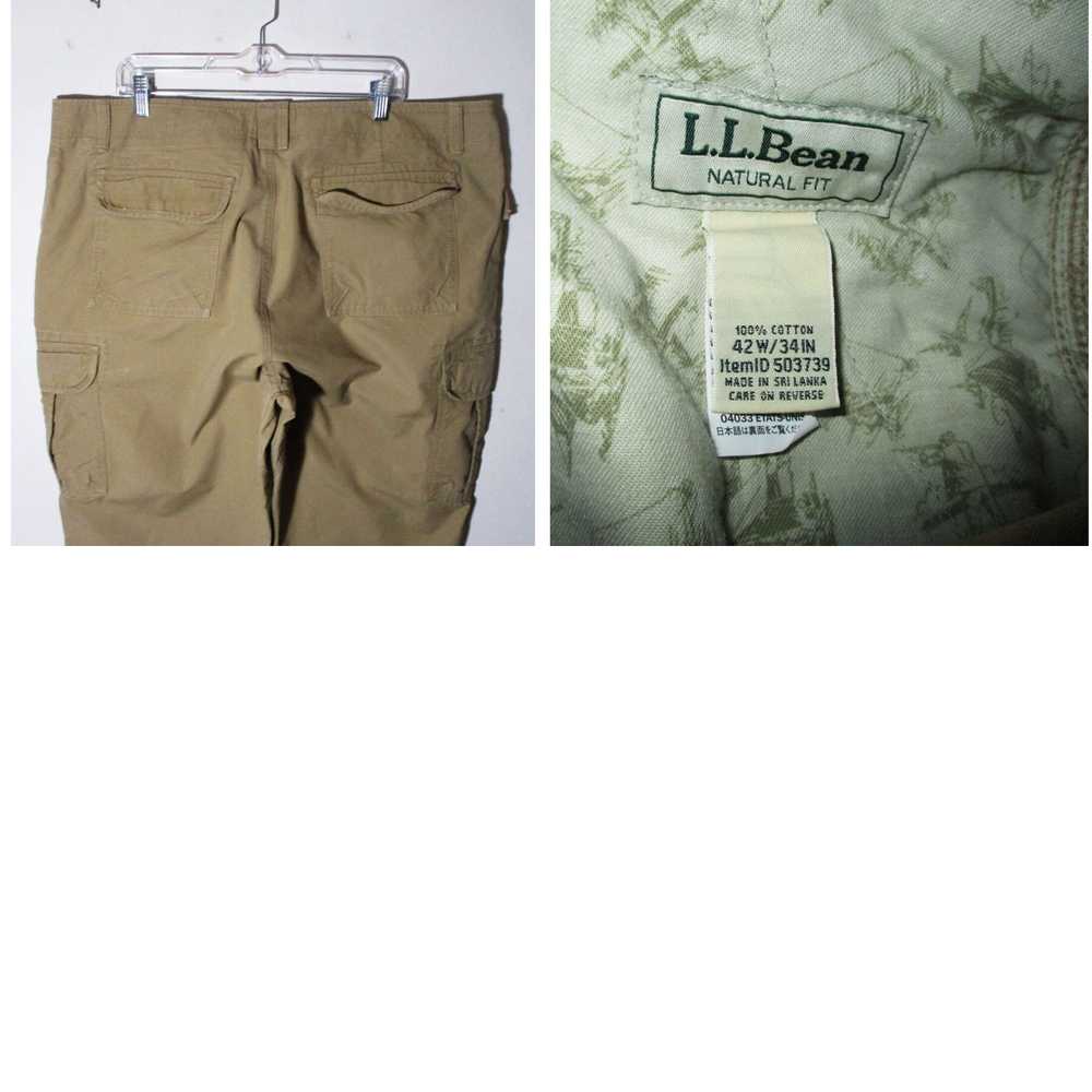 Vintage Men's L.L. BEAN Tan Khaki Cargo Pants Siz… - image 4