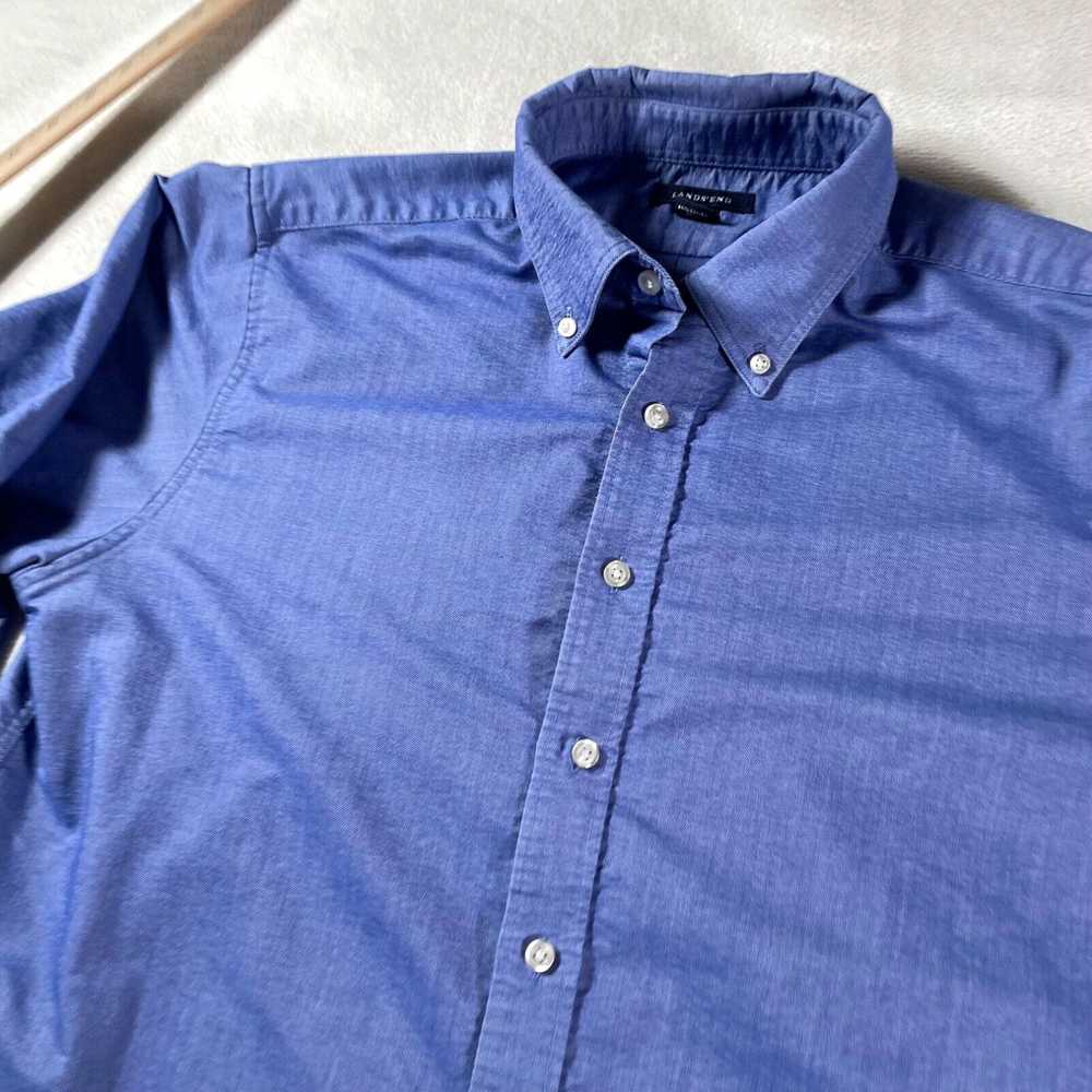 Vintage Lands End Shirt Womens 20 Blue Button Up … - image 2