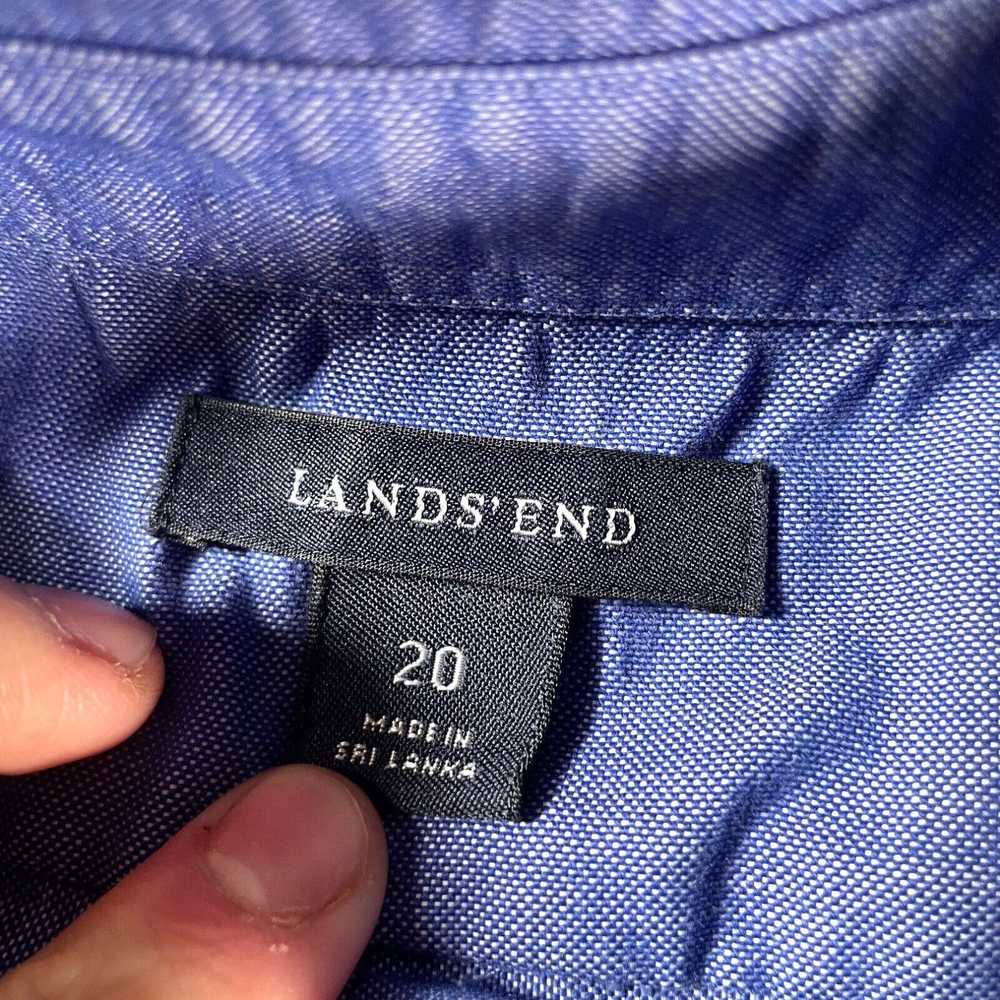 Vintage Lands End Shirt Womens 20 Blue Button Up … - image 3