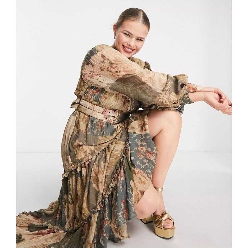 Asos Curve Pleated Tiered Midi Dress Plus Size 20… - image 12
