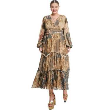 Asos Curve Pleated Tiered Midi Dress Plus Size 20… - image 1