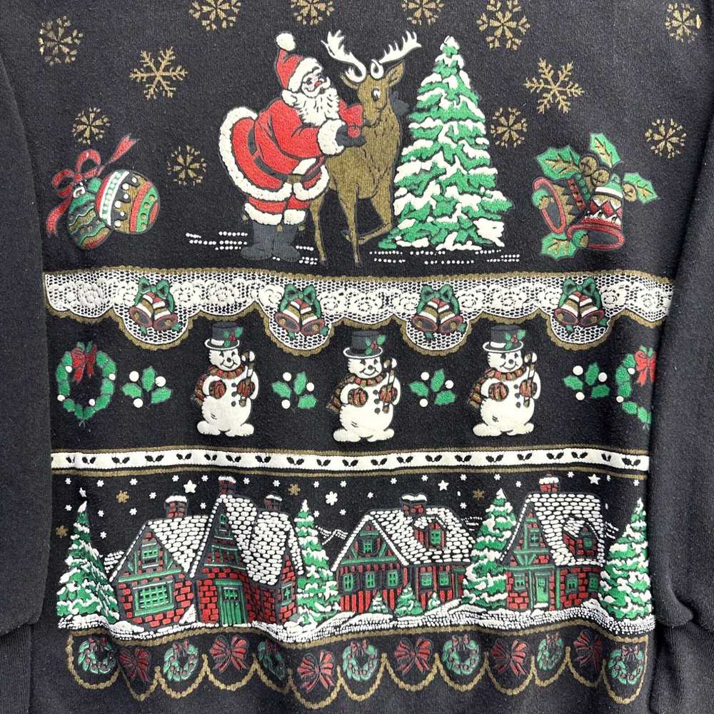 Vintage Vintage Christmas Sweat Shirt Size L Sant… - image 2