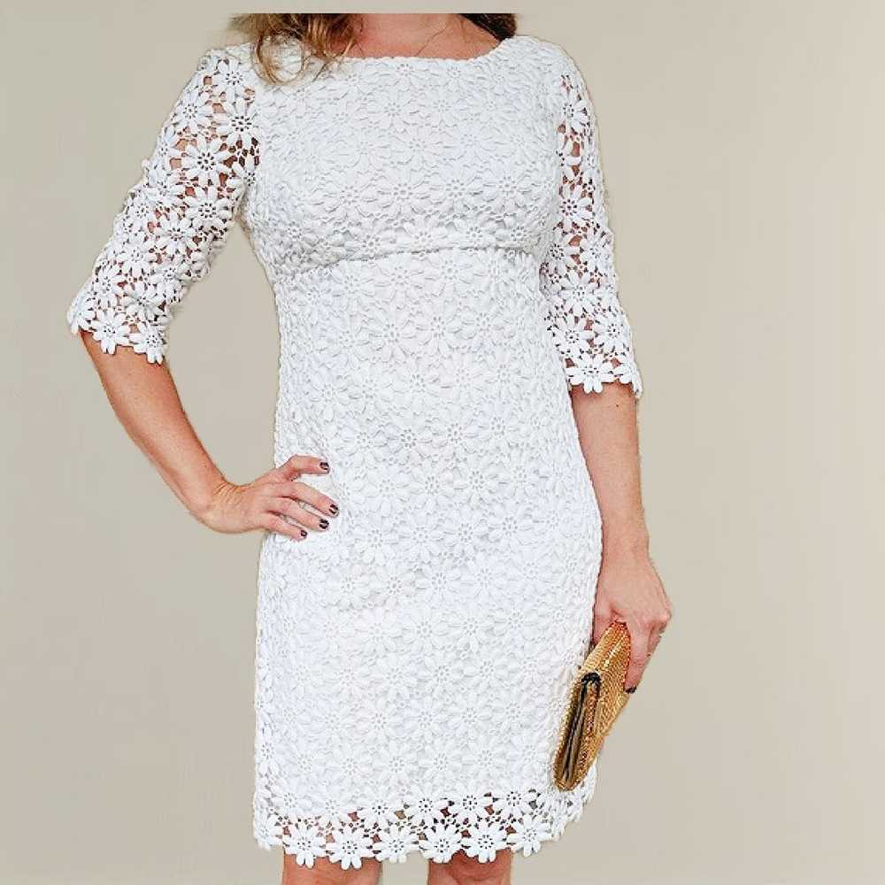 Lilly Pulitzer Shayna White Floral Crochet Lace D… - image 1