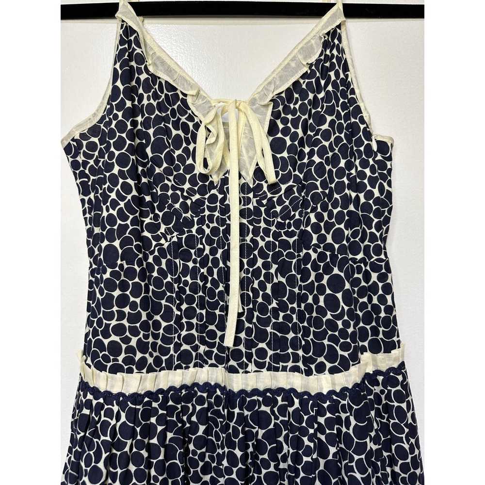 Anna Sui Women's Size Large Strappy Dress Navy Wh… - image 4