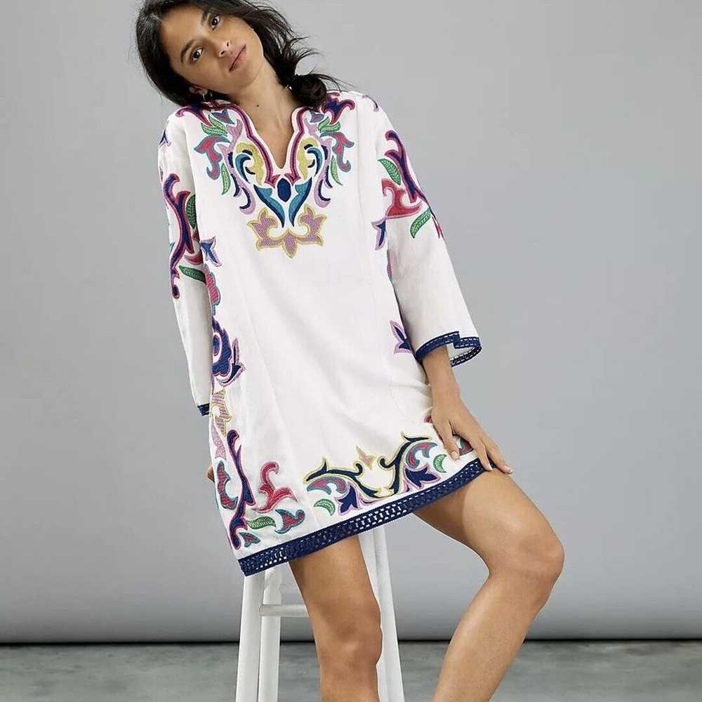 Maeve For Anthropologie Olympia Embroidered Tunic… - image 1