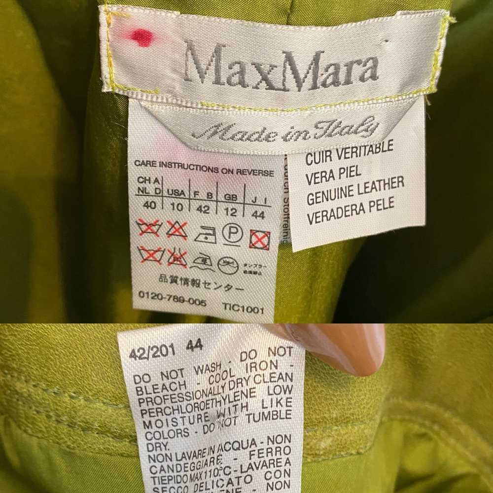 Max Mara Max Mara Lamb Leather Retro Lime Green S… - image 6