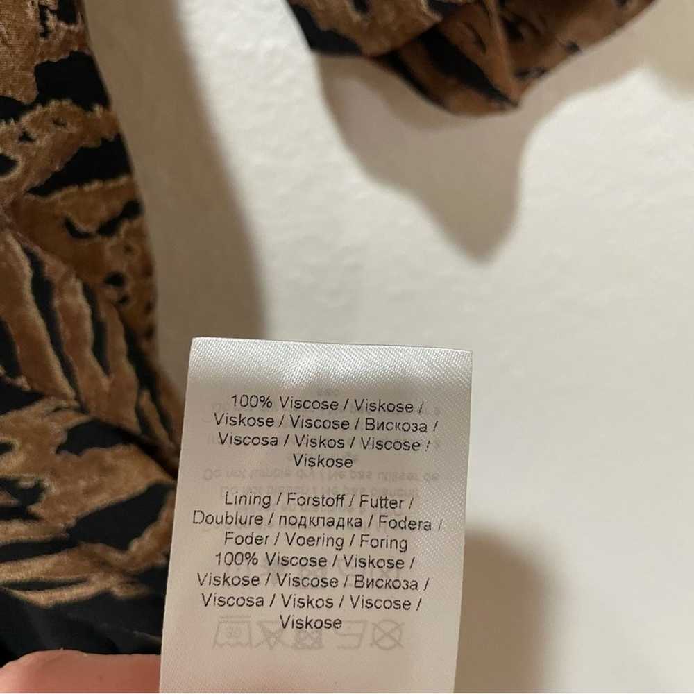 GANNI Grorgette Tiger Print Wrap Mini Dress Brown… - image 8