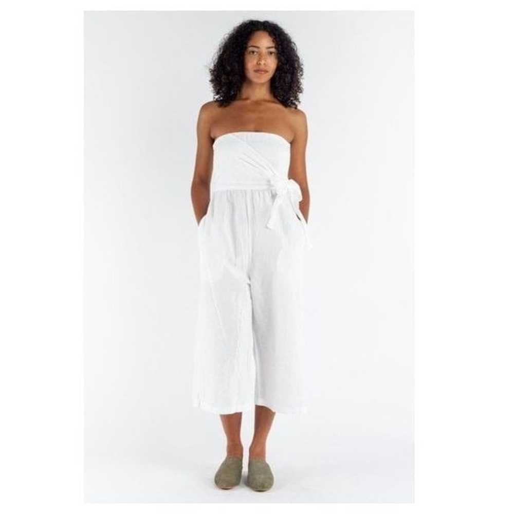 LACAUSA Women Off The Shoulder Her Jumpsuit White… - image 1