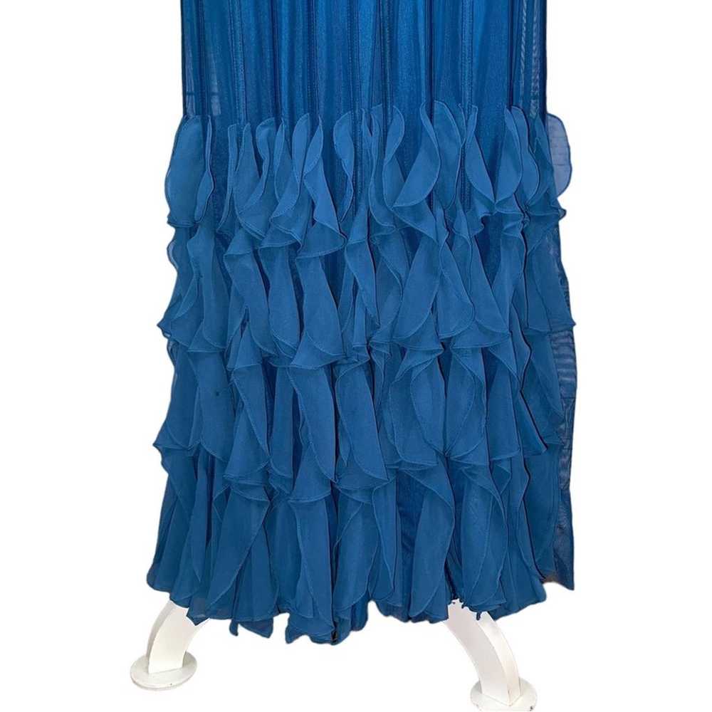 JS Collections Blue Ruffled Bottom Formal Evening… - image 6
