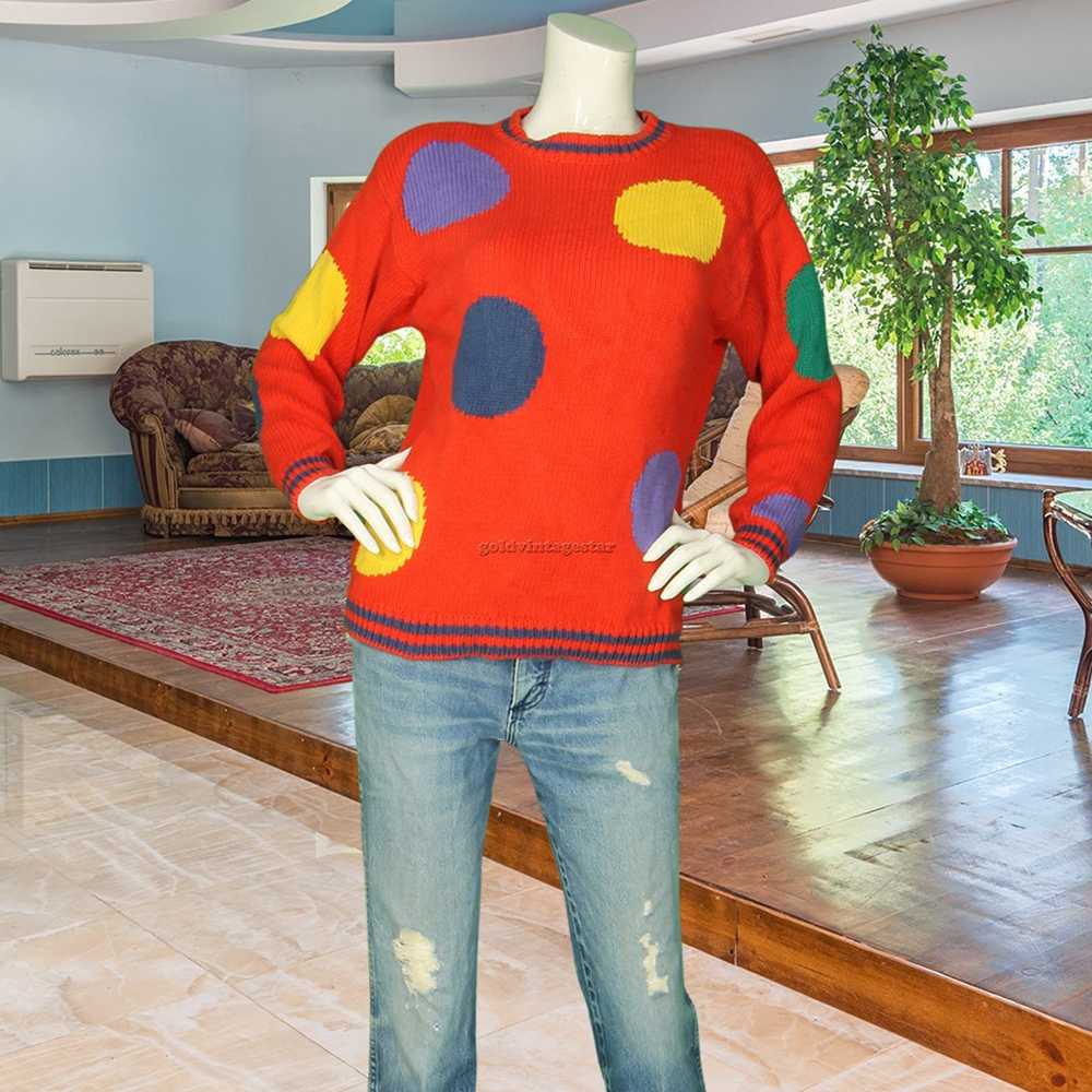 Other Vintage Lizwear Pullover Polka Dot Red Knit… - image 1