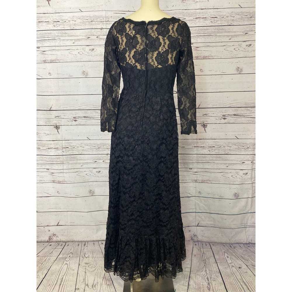 American Vintage handmade black scalloped lace lo… - image 10