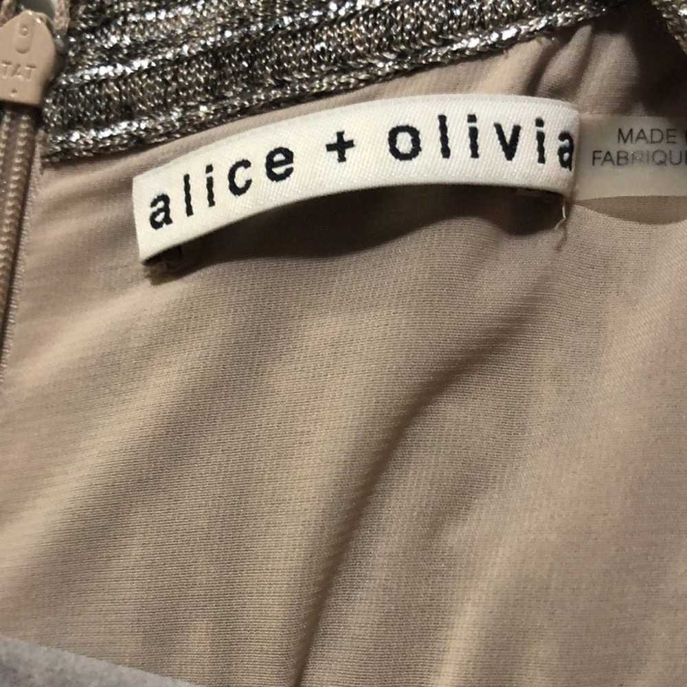 ALICE + Olivia Katina Metallic Ribbed Knit Dress … - image 4