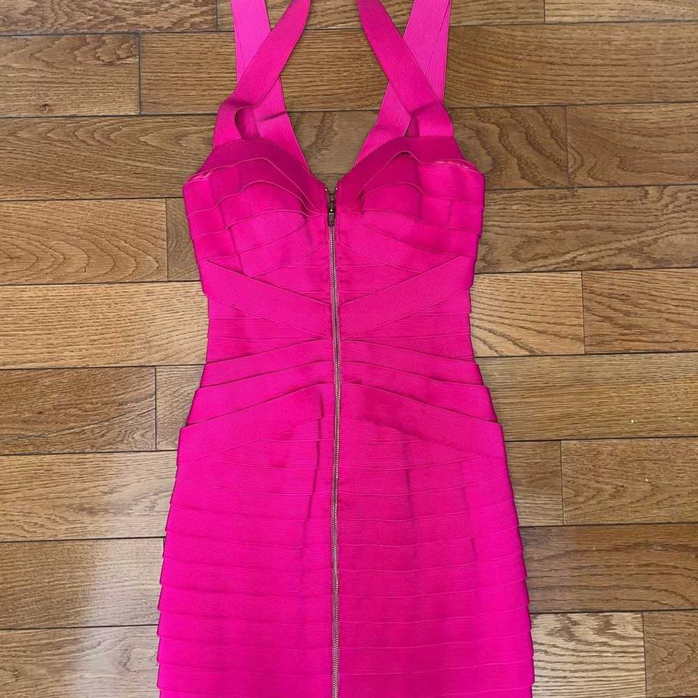 Sherri Hill hot pink bandage dress size 4 - image 1