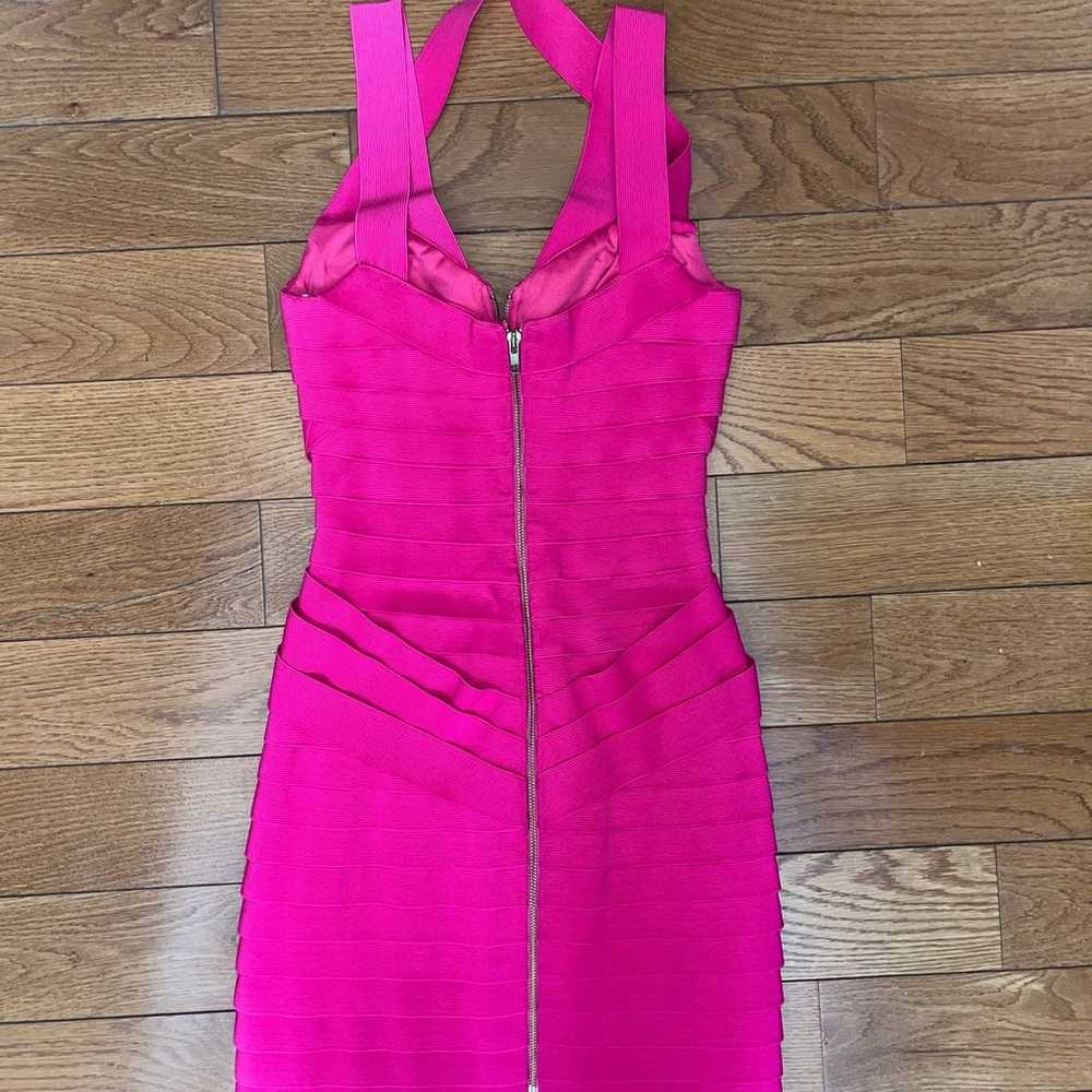 Sherri Hill hot pink bandage dress size 4 - image 3