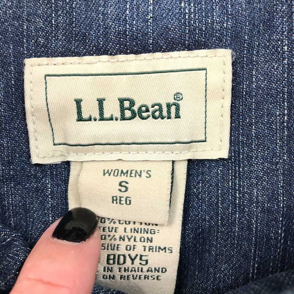 Vintage LL Bean Denim Jacket Womens Small Blue Tr… - image 2