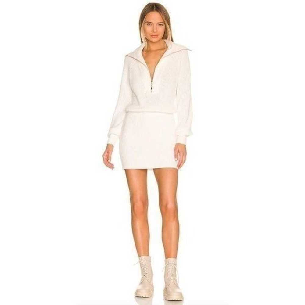 SER.O.YA Carly Sweater Knit Dress in White Cotton… - image 1