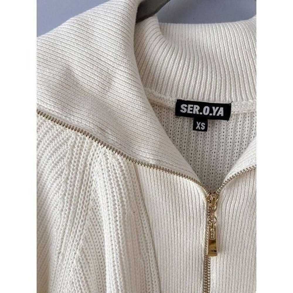 SER.O.YA Carly Sweater Knit Dress in White Cotton… - image 4
