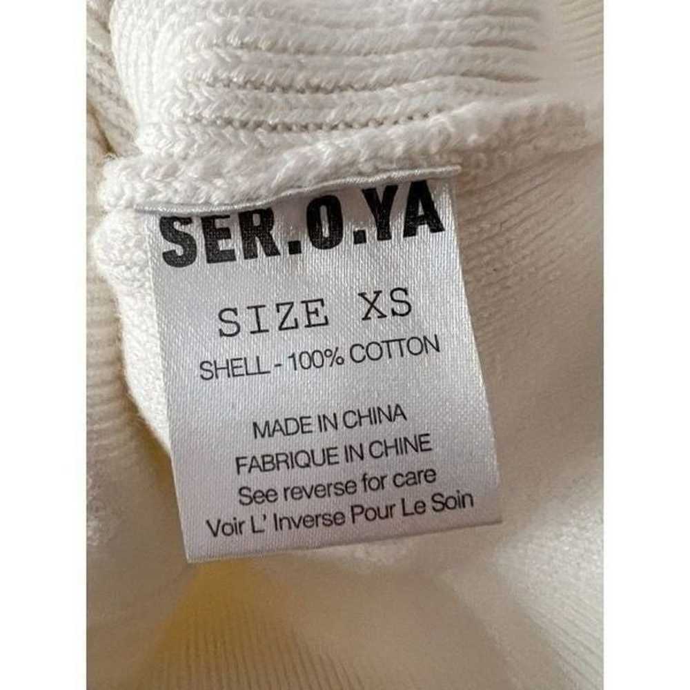 SER.O.YA Carly Sweater Knit Dress in White Cotton… - image 5