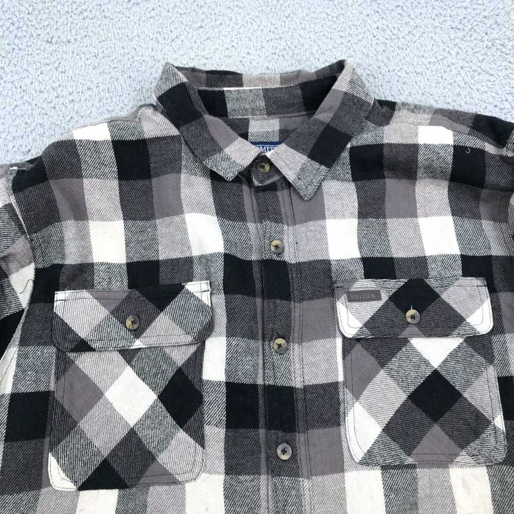 Vintage Smiths Flannel Shirt Jacket Adult XL Blac… - image 3