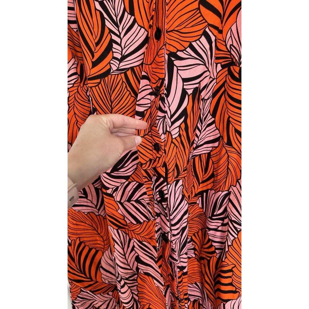 Zuri Kenya Bright Orange Pink Dress 100% Cotton S… - image 4
