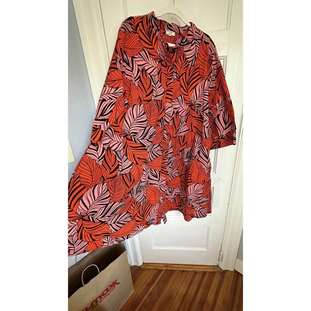 Zuri Kenya Bright Orange Pink Dress 100% Cotton S… - image 6