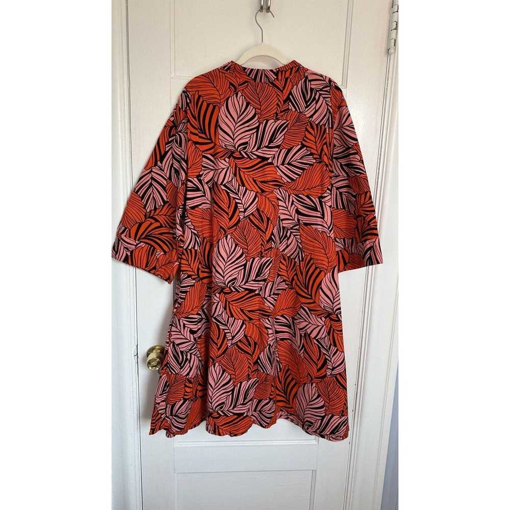 Zuri Kenya Bright Orange Pink Dress 100% Cotton S… - image 8