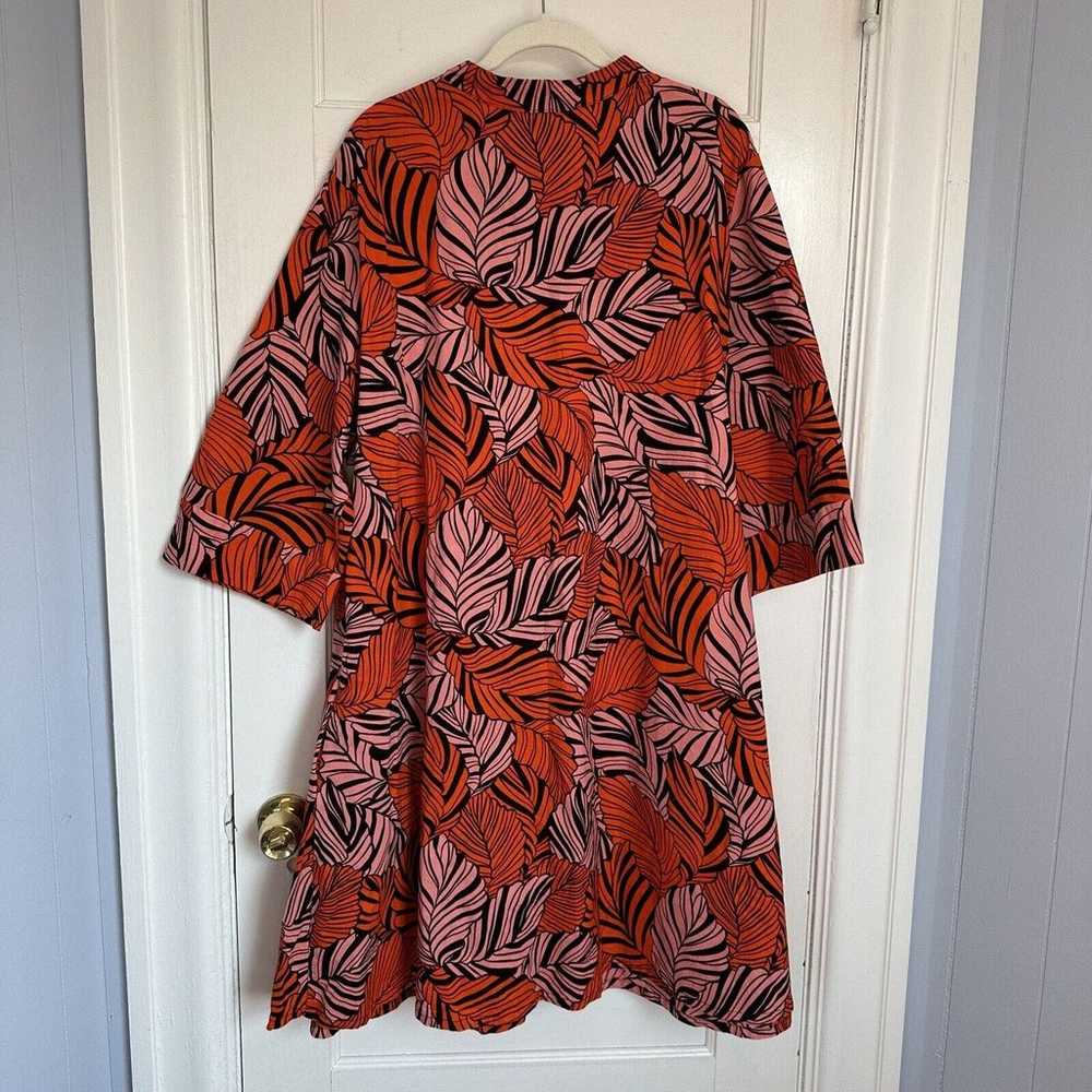 Zuri Kenya Bright Orange Pink Dress 100% Cotton S… - image 9