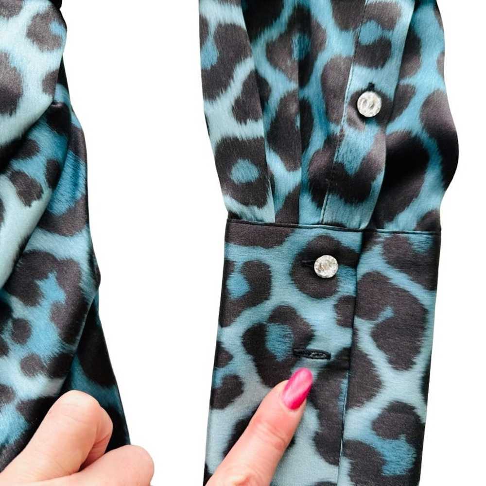 GAUGE81 Naha Short Dress Blue Leopard Silk Mini S… - image 11