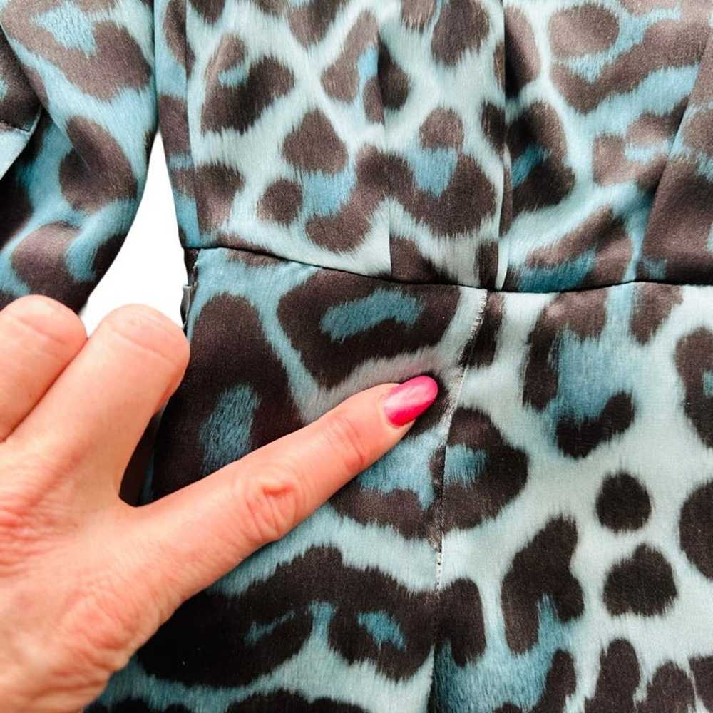 GAUGE81 Naha Short Dress Blue Leopard Silk Mini S… - image 12