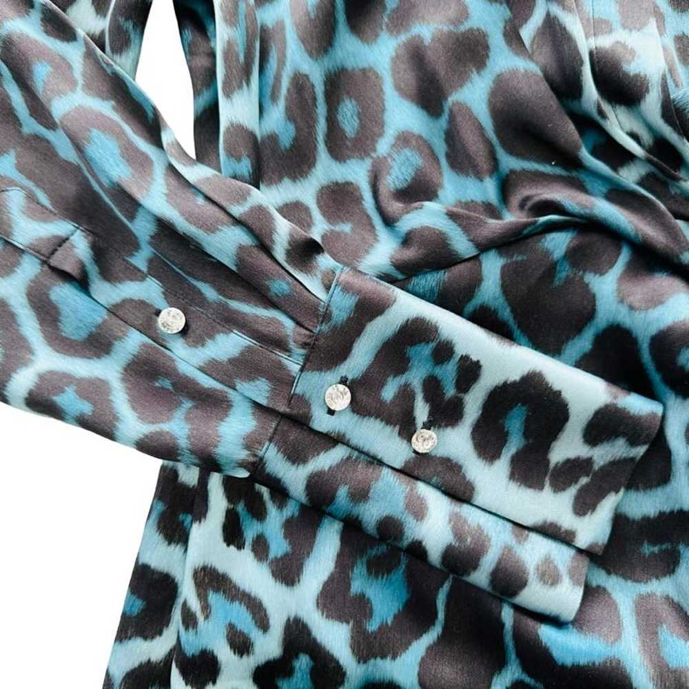GAUGE81 Naha Short Dress Blue Leopard Silk Mini S… - image 5
