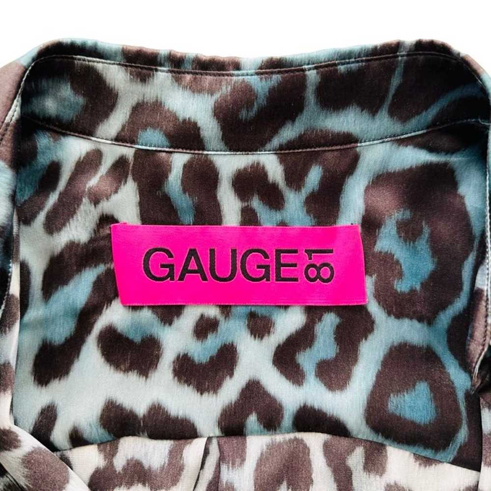 GAUGE81 Naha Short Dress Blue Leopard Silk Mini S… - image 6