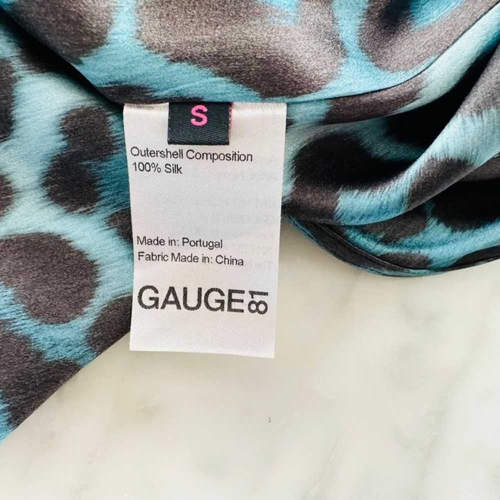 GAUGE81 Naha Short Dress Blue Leopard Silk Mini S… - image 8