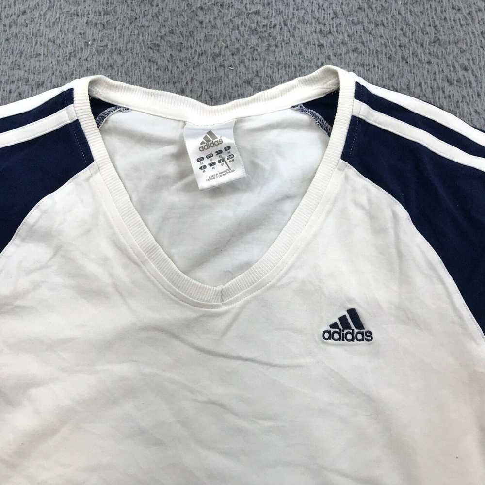 Adidas Adidas Shirt Womens Medium White Blue Side… - image 3