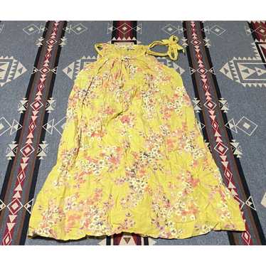 Vintage Bellambia Size S Dress Mustard Yellow Flo… - image 1