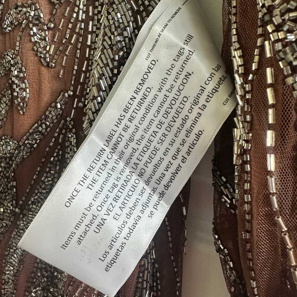 Mac Duggal Beaded Long Sleeve Wrap Over Midi Dress - image 9