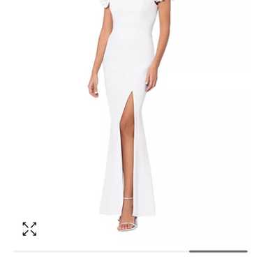White slit dress long