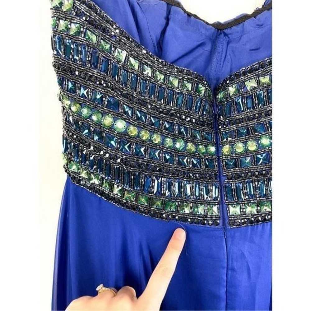 Sherri Hill 1539 Strapless Blue Beaded Prom Dress… - image 10