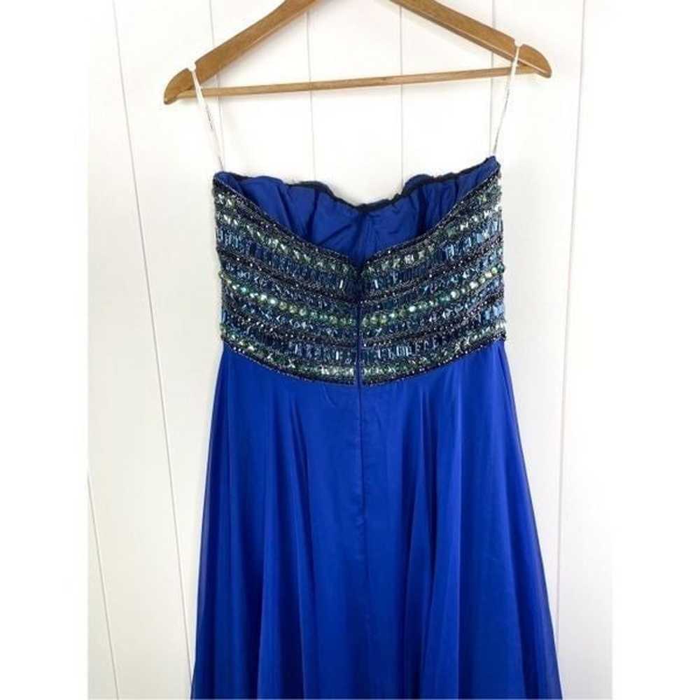 Sherri Hill 1539 Strapless Blue Beaded Prom Dress… - image 11