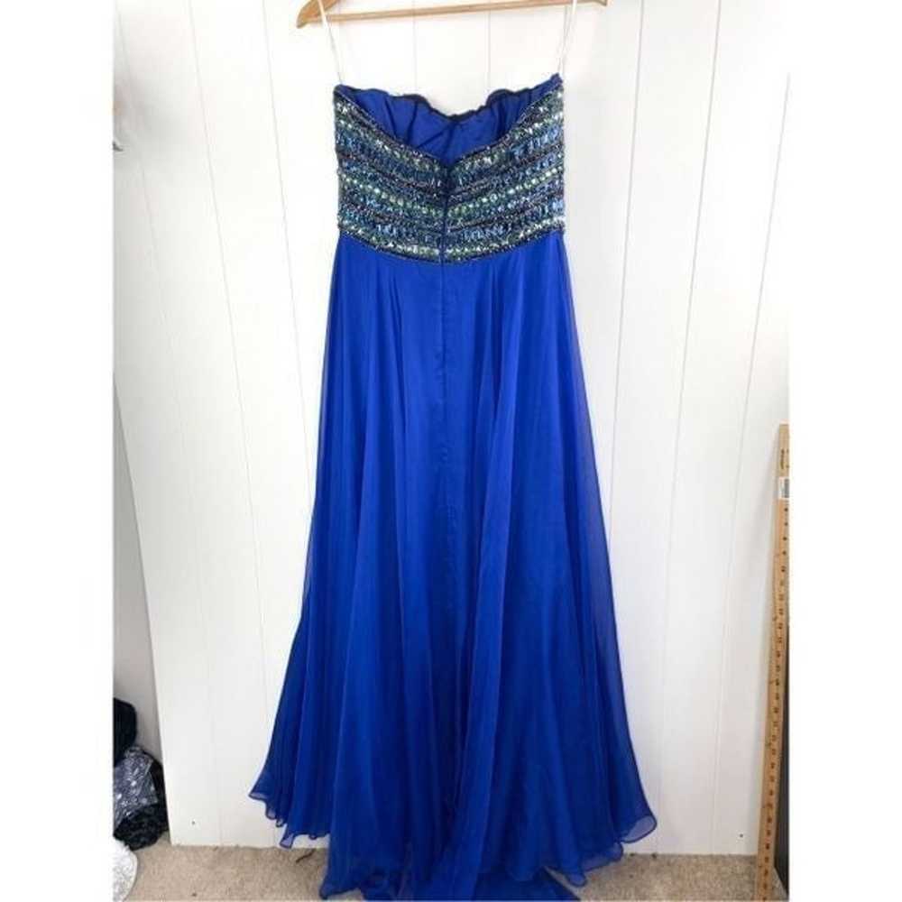 Sherri Hill 1539 Strapless Blue Beaded Prom Dress… - image 12