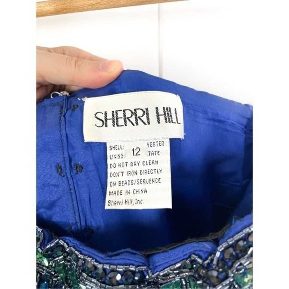 Sherri Hill 1539 Strapless Blue Beaded Prom Dress… - image 8