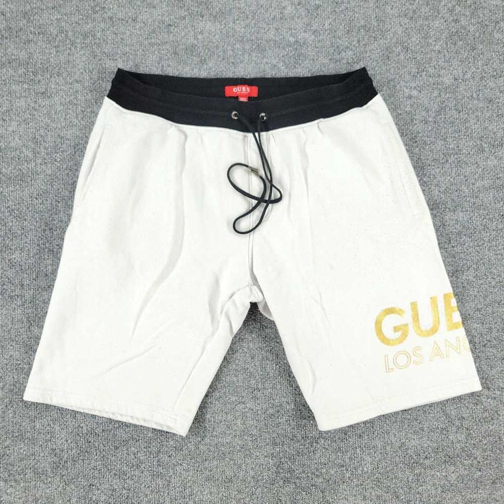 Guess Guess Shorts Men's Large White Sweat Graphi… - image 1