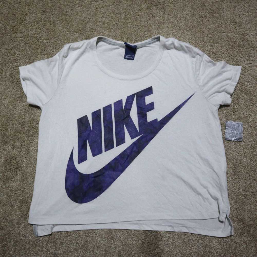 Nike NIKE Cropped Sporty Tee T-Shirt Top White Lo… - image 2