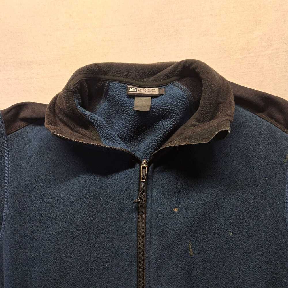 Vintage REI Blue Sweater Full Zip Fleece Mock Nec… - image 2