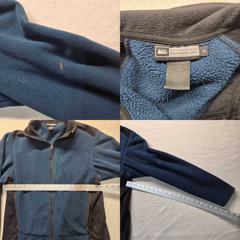 Vintage REI Blue Sweater Full Zip Fleece Mock Nec… - image 4