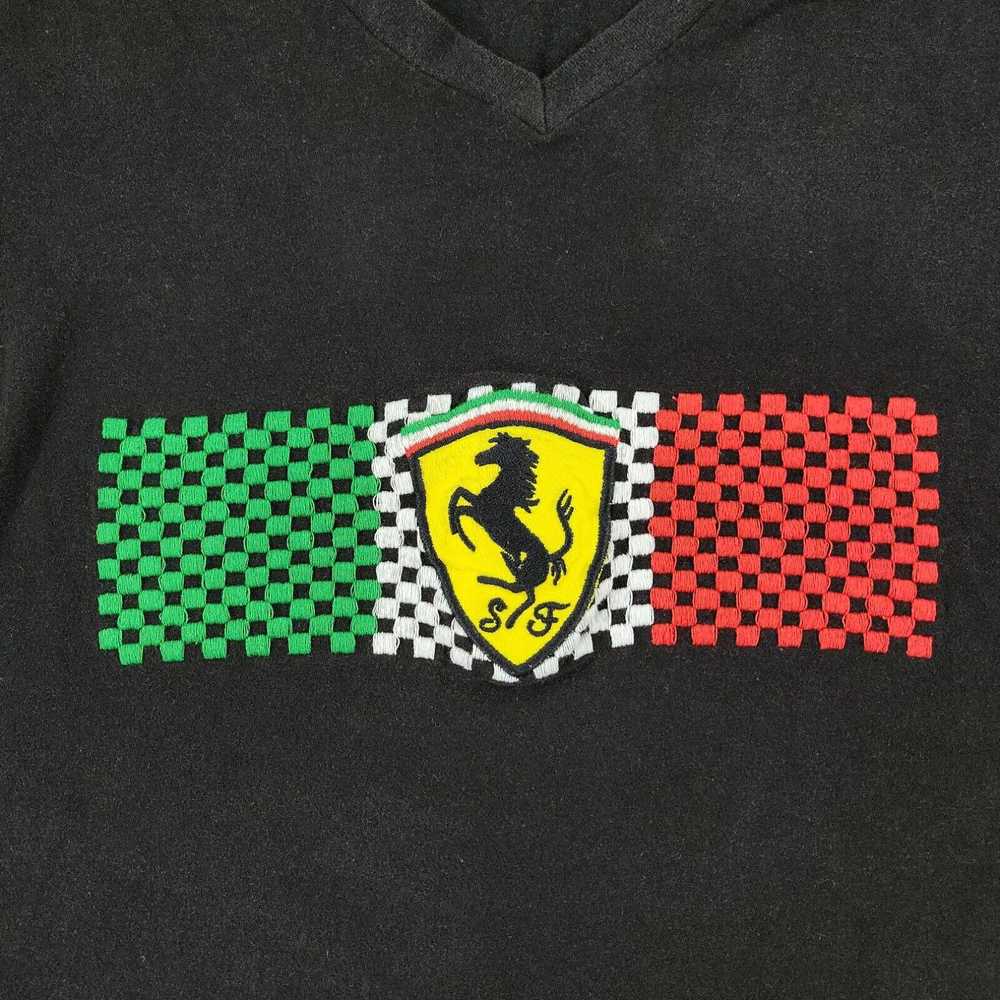 Ferrari Ferrari Shirt Men XL Black Embroidered Lo… - image 2