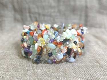 Bold Vintage Gemstone Nugget Stretch Bracelet